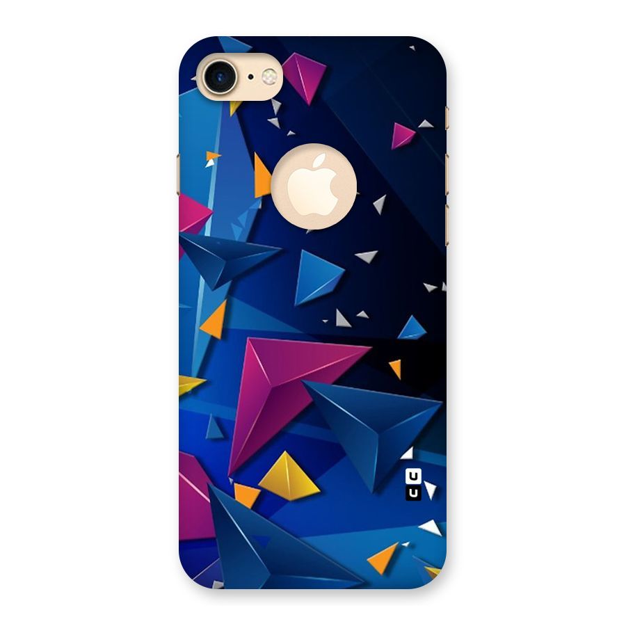 Space Colored Triangles Back Case for iPhone 7 Logo Cut