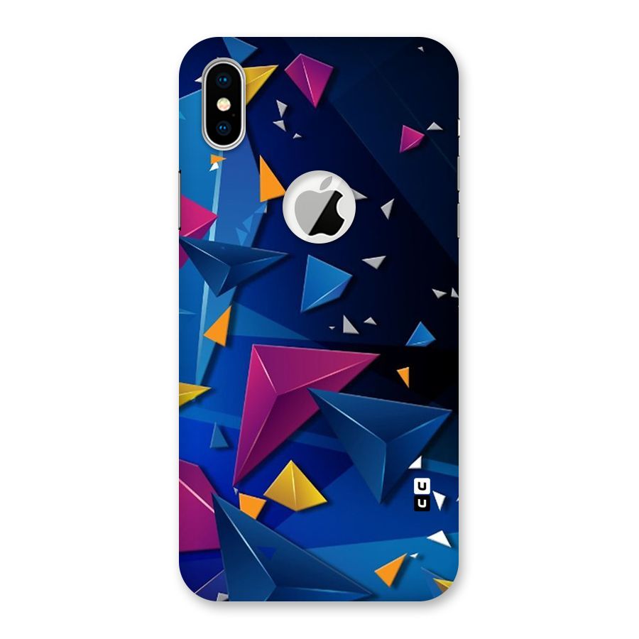 Space Colored Triangles Back Case for iPhone X Logo Cut