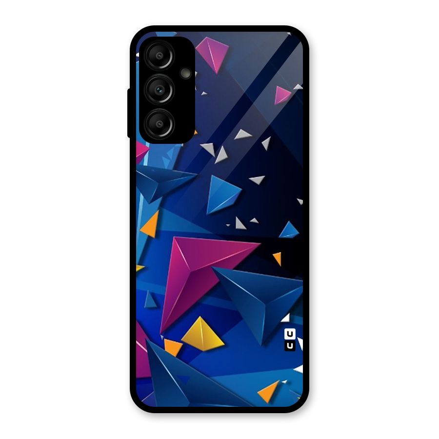 Space Colored Triangles Glass Back Case for Galaxy A14 5G
