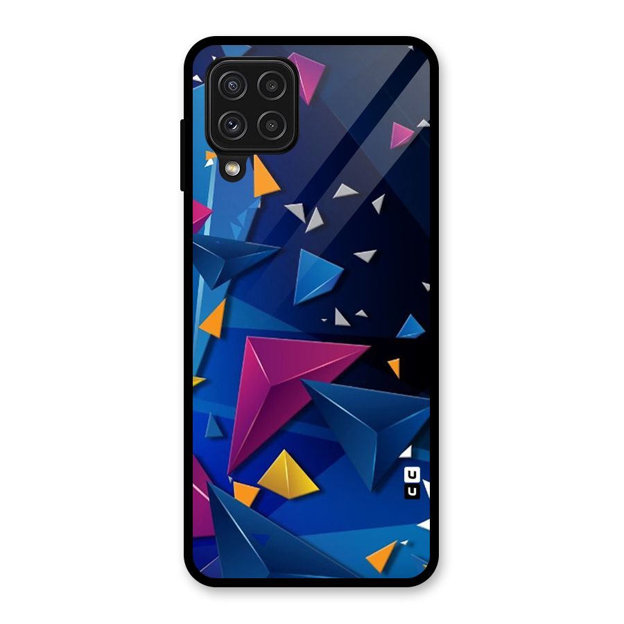 Space Colored Triangles Glass Back Case for Galaxy A22 4G