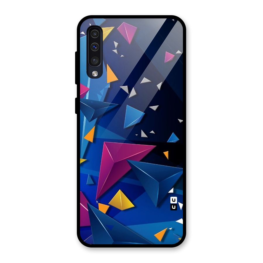 Space Colored Triangles Glass Back Case for Galaxy A30s