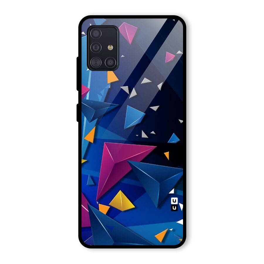 Space Colored Triangles Glass Back Case for Galaxy A51