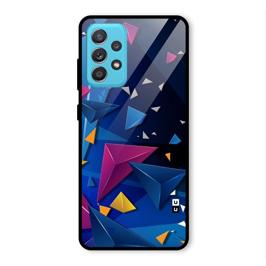 Space Colored Triangles Glass Back Case for Galaxy A52