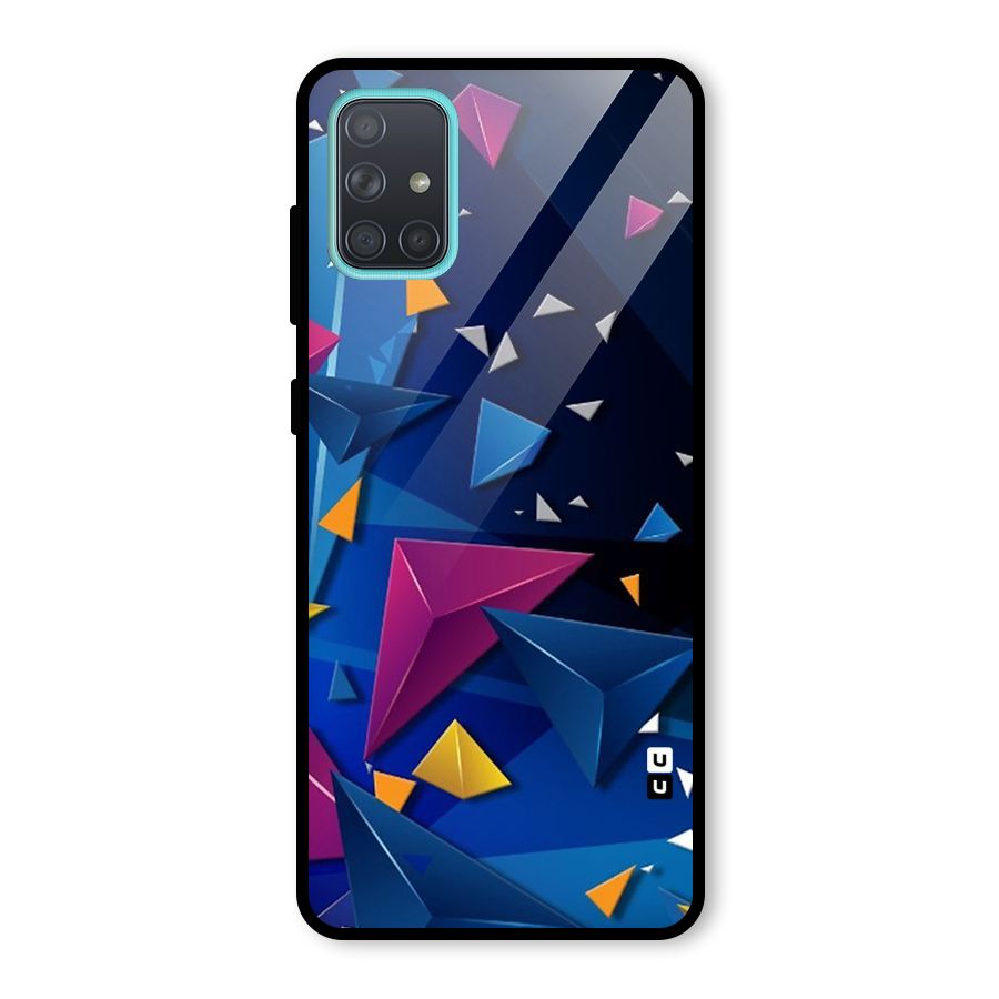 Space Colored Triangles Glass Back Case for Galaxy A71