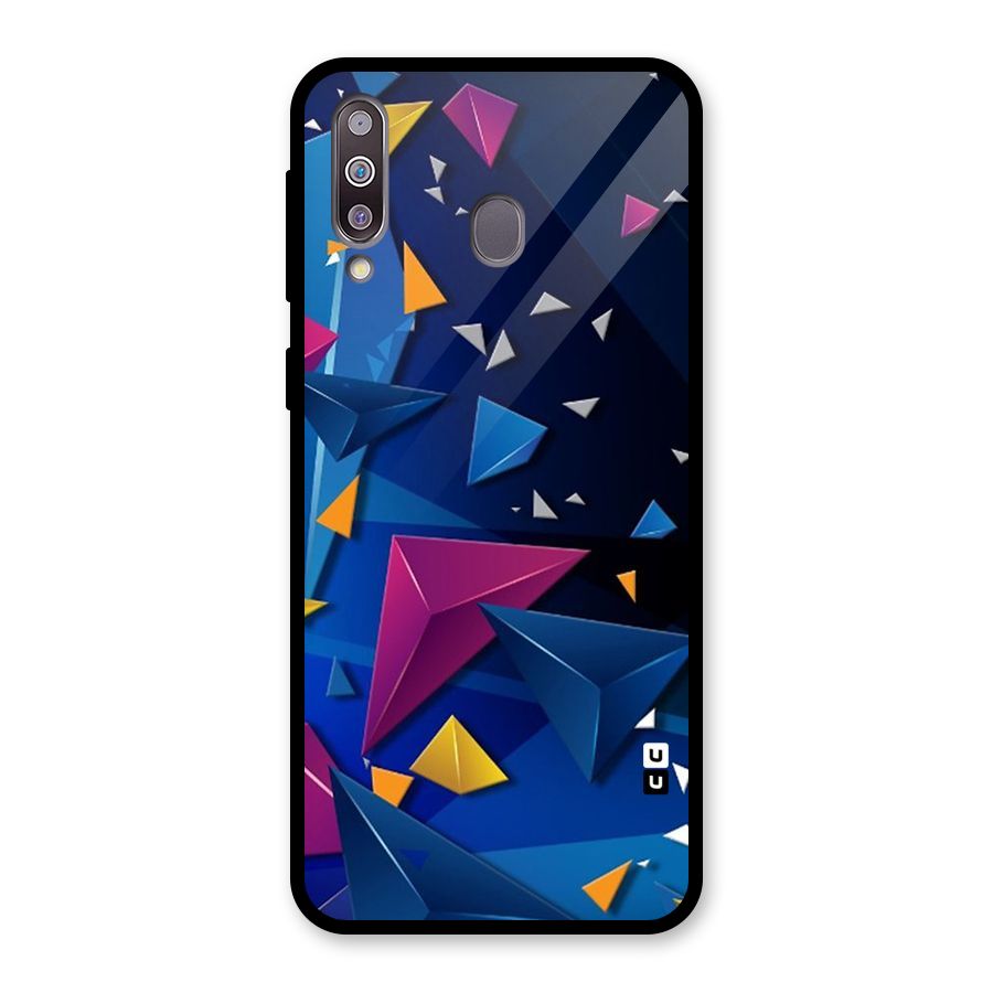 Space Colored Triangles Glass Back Case for Galaxy M30