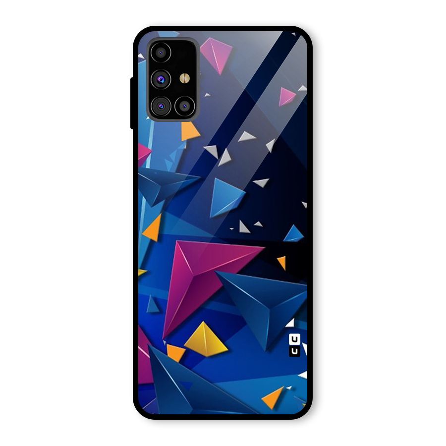 Space Colored Triangles Glass Back Case for Galaxy M31s