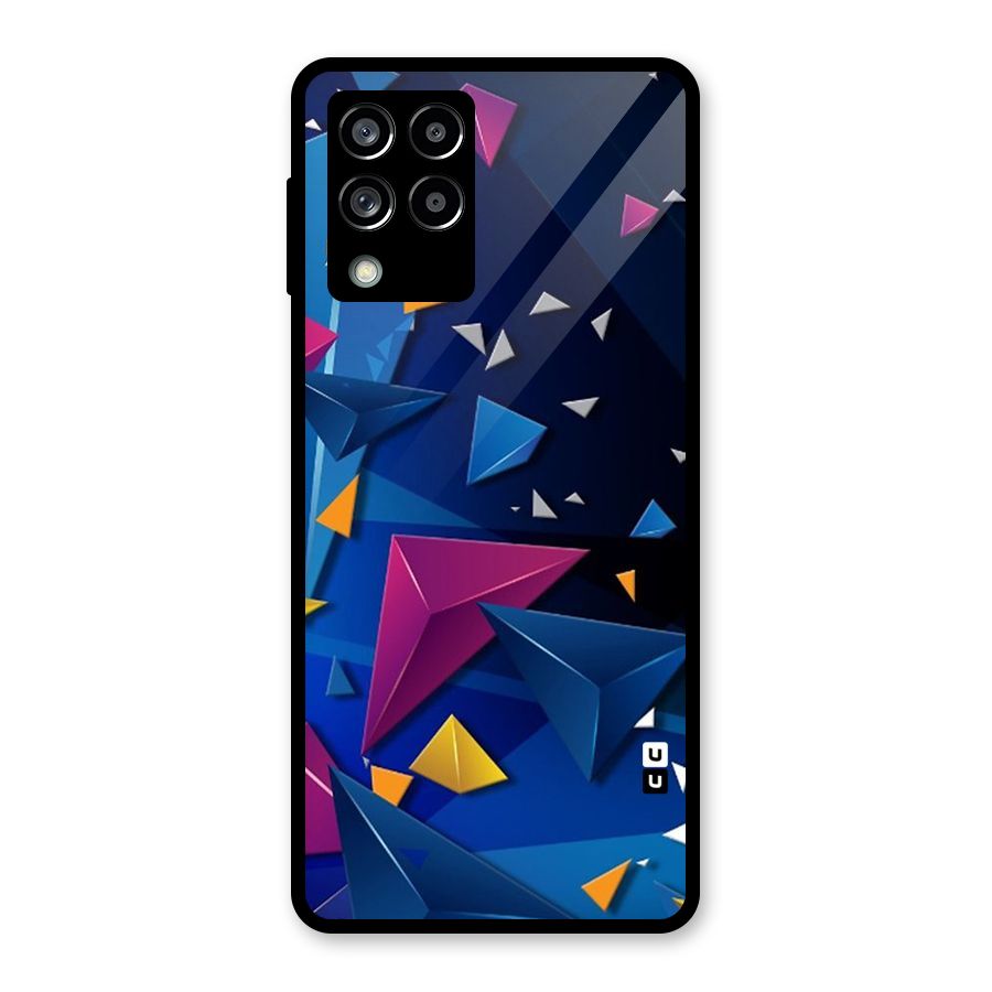 Space Colored Triangles Glass Back Case for Galaxy M53 5G
