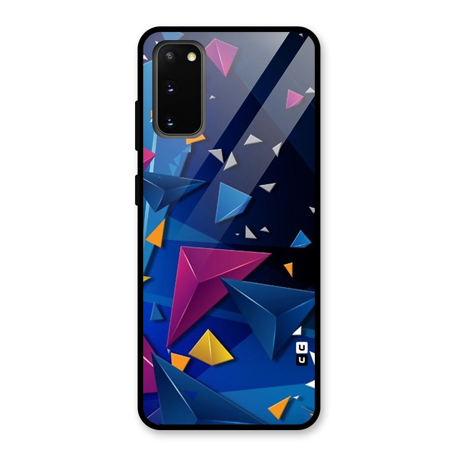 Space Colored Triangles Glass Back Case for Galaxy S20