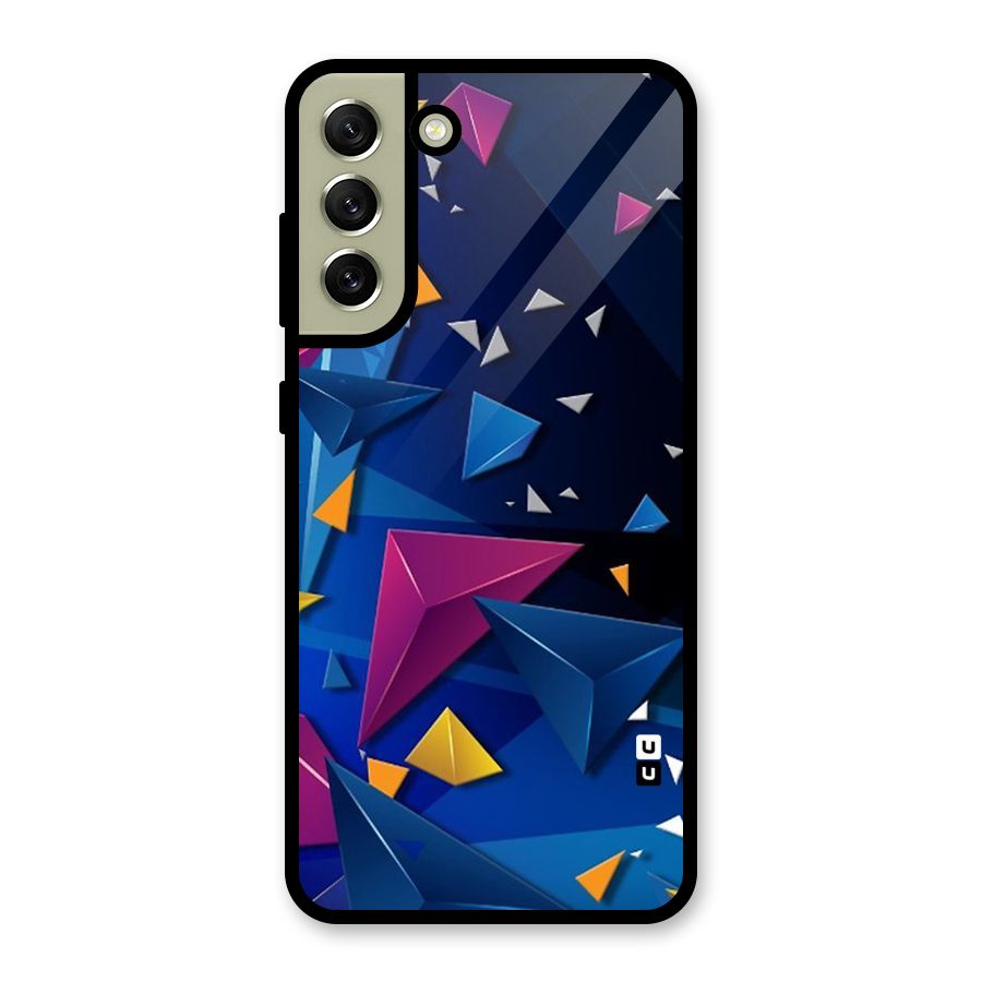 Space Colored Triangles Glass Back Case for Galaxy S21 FE 5G