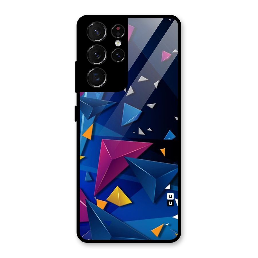 Space Colored Triangles Glass Back Case for Galaxy S21 Ultra 5G