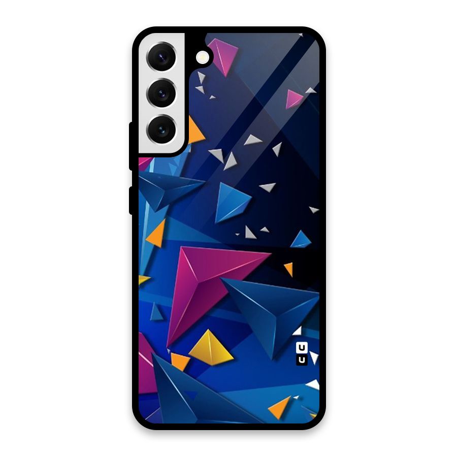 Space Colored Triangles Glass Back Case for Galaxy S22 Plus 5G
