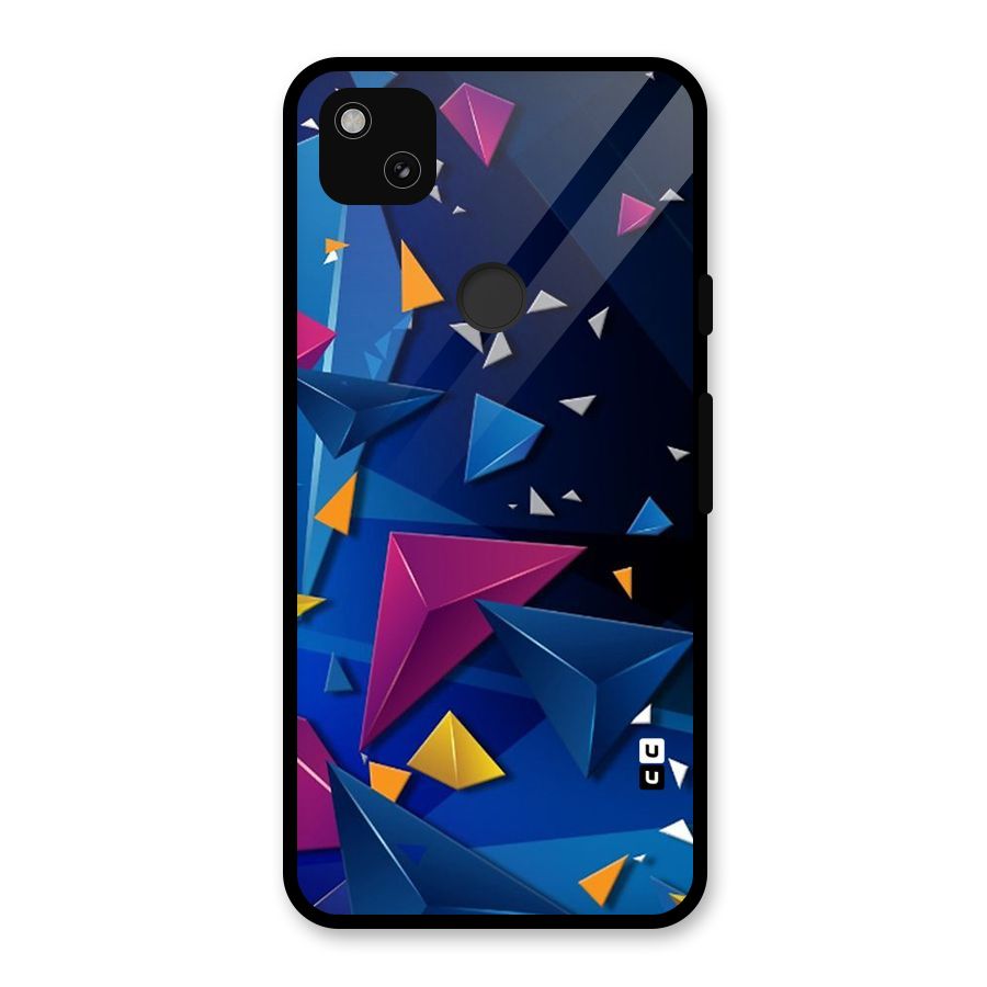 Space Colored Triangles Glass Back Case for Google Pixel 4a