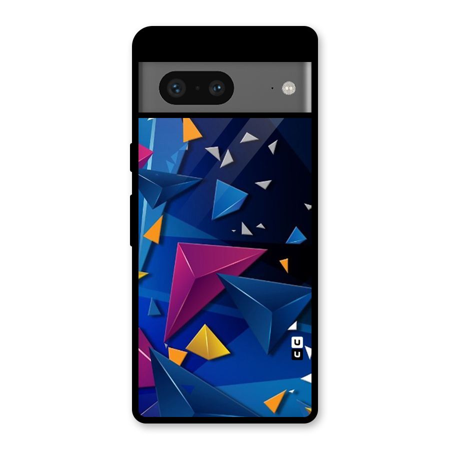 Space Colored Triangles Glass Back Case for Google Pixel 7