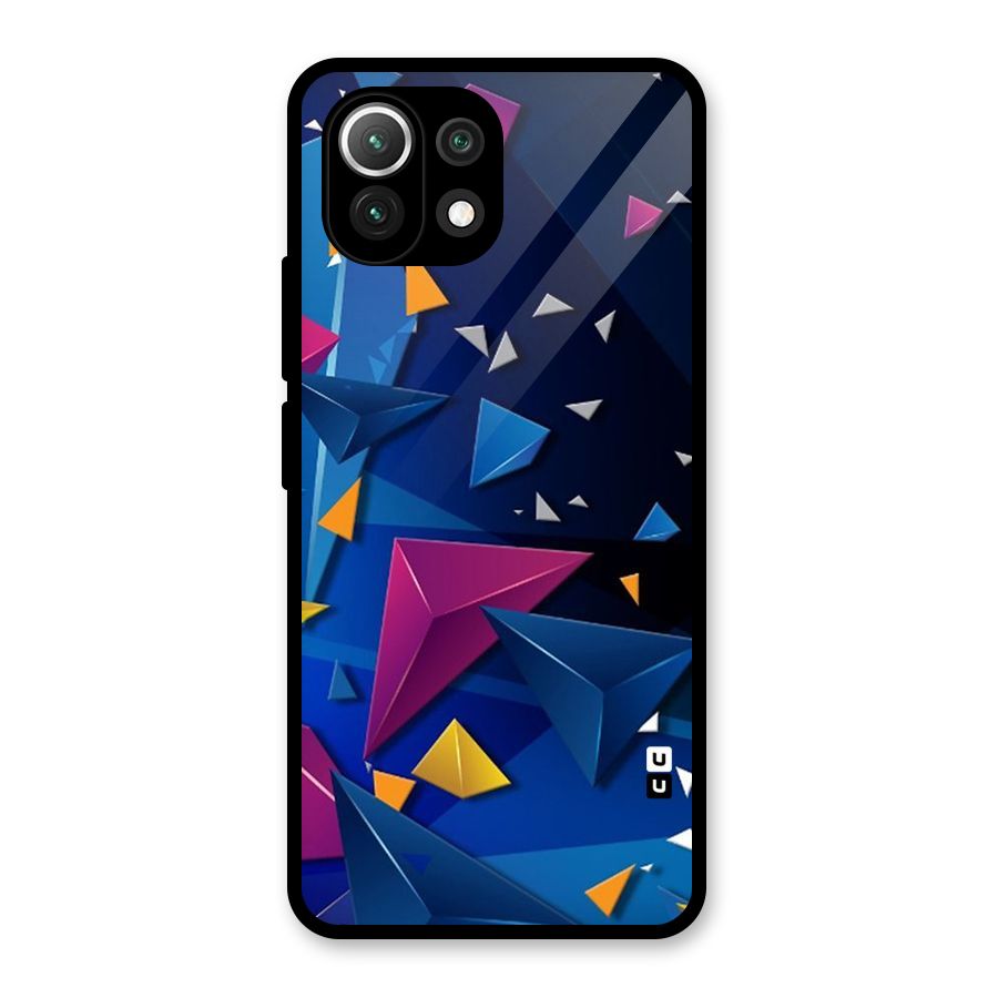 Space Colored Triangles Glass Back Case for Mi 11 Lite NE 5G