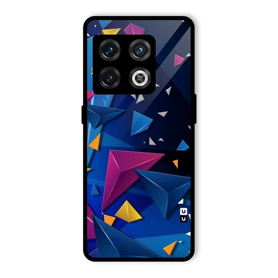Space Colored Triangles Glass Back Case for OnePlus 10 Pro 5G