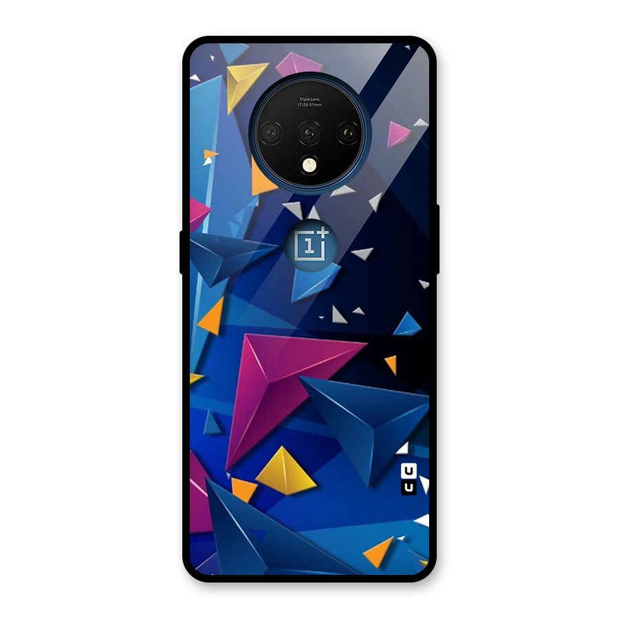 Space Colored Triangles Glass Back Case for OnePlus 7T