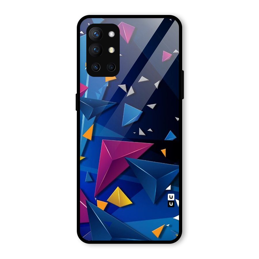 Space Colored Triangles Glass Back Case for OnePlus 9R