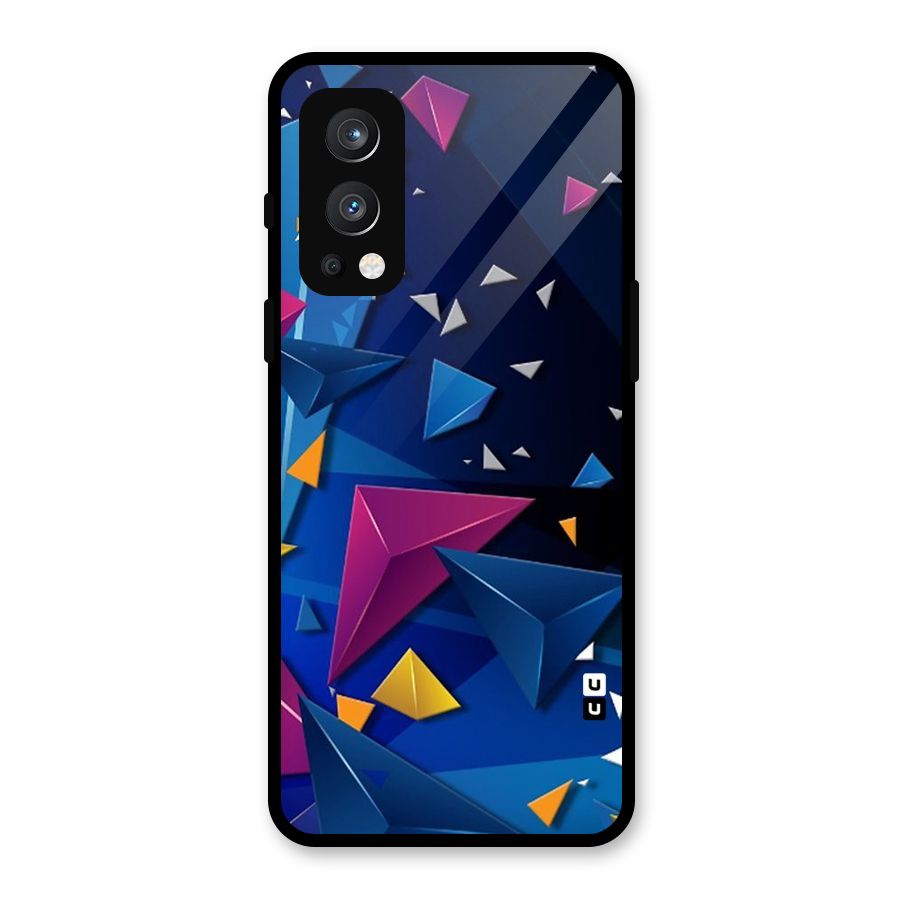 Space Colored Triangles Glass Back Case for OnePlus Nord 2 5G