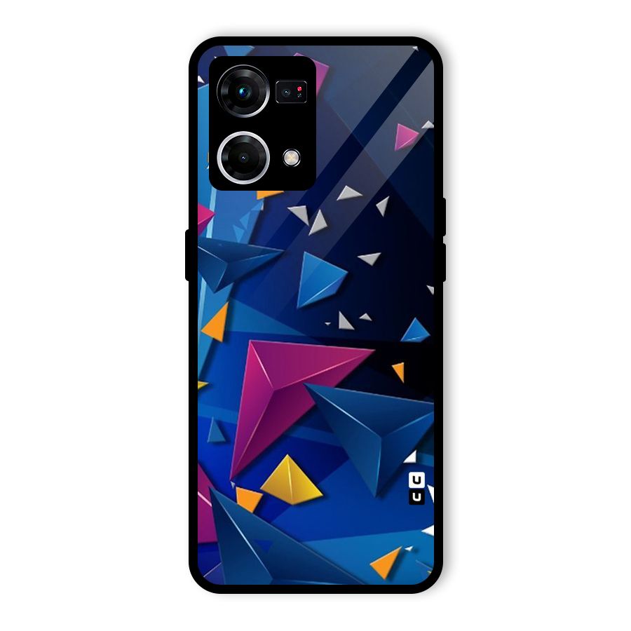 Space Colored Triangles Glass Back Case for Oppo F21 Pro 4G