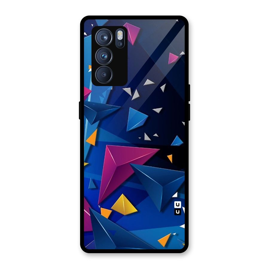 Space Colored Triangles Glass Back Case for Oppo Reno6 Pro 5G