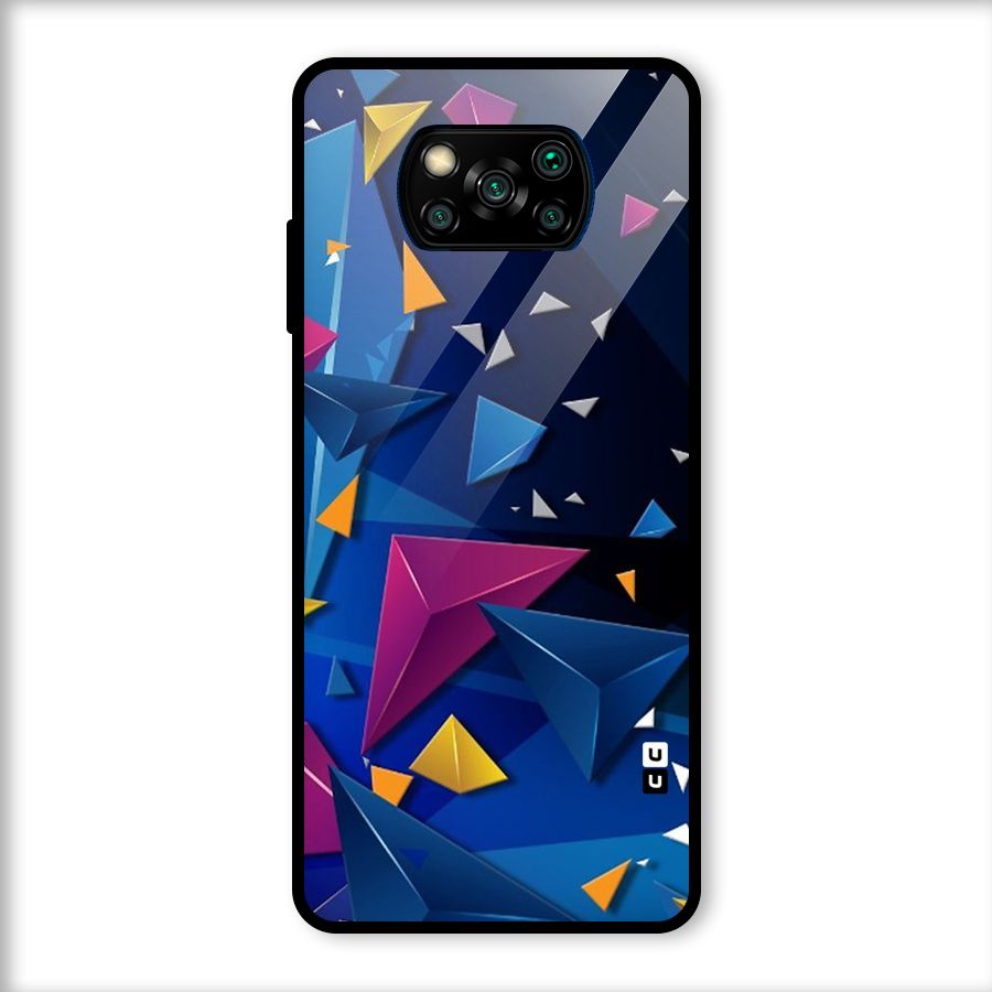 Space Colored Triangles Glass Back Case for Poco X3