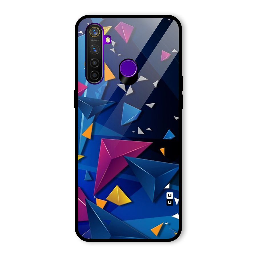 Space Colored Triangles Glass Back Case for Realme 5 Pro