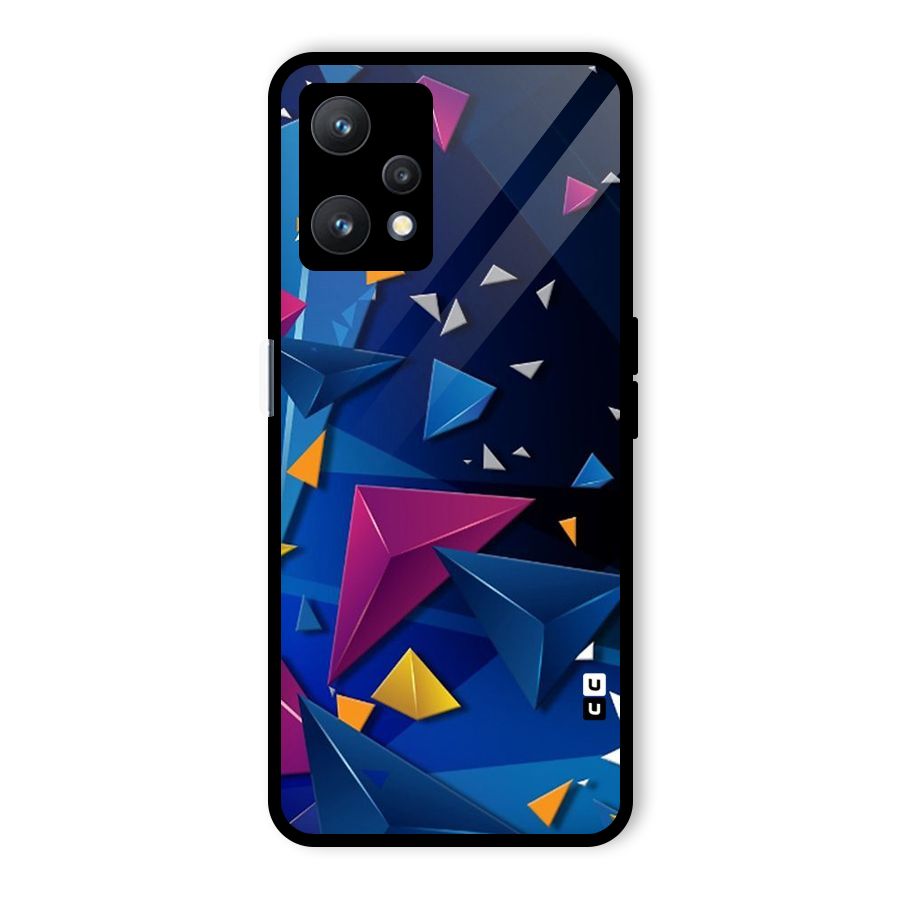 Space Colored Triangles Glass Back Case for Realme 9 Pro 5G