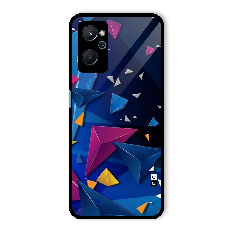 Space Colored Triangles Glass Back Case for Realme 9i
