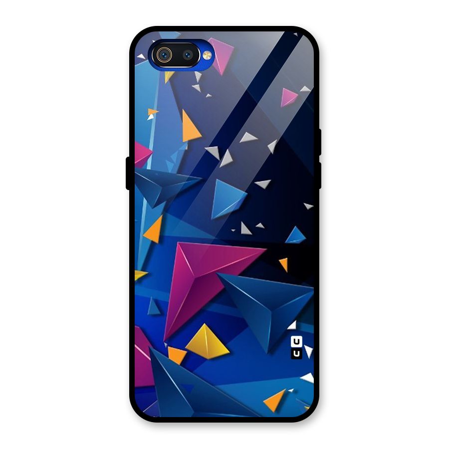 Space Colored Triangles Glass Back Case for Realme C2
