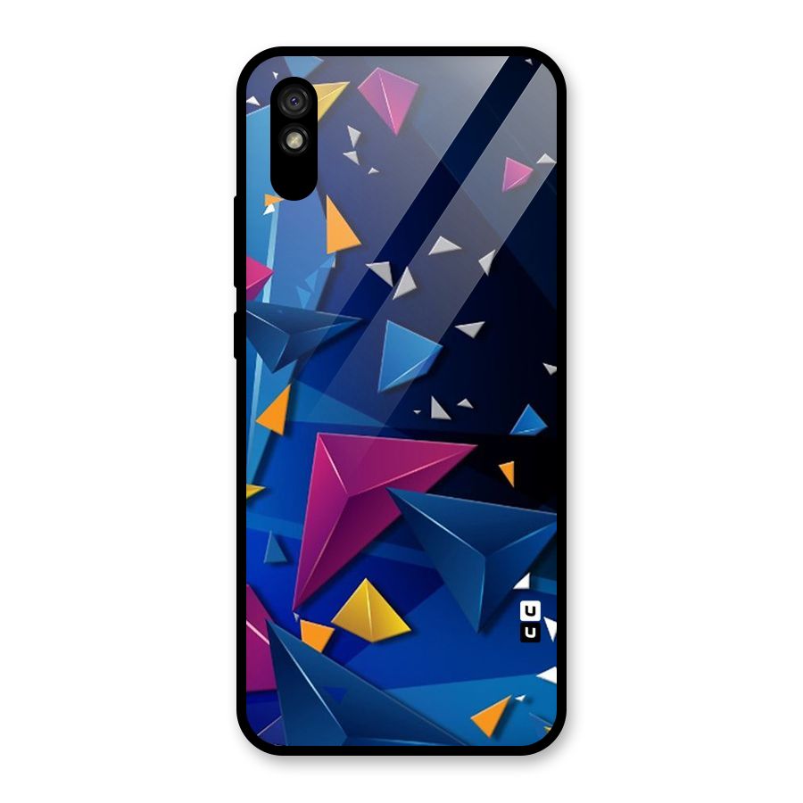 Space Colored Triangles Glass Back Case for Redmi 9A