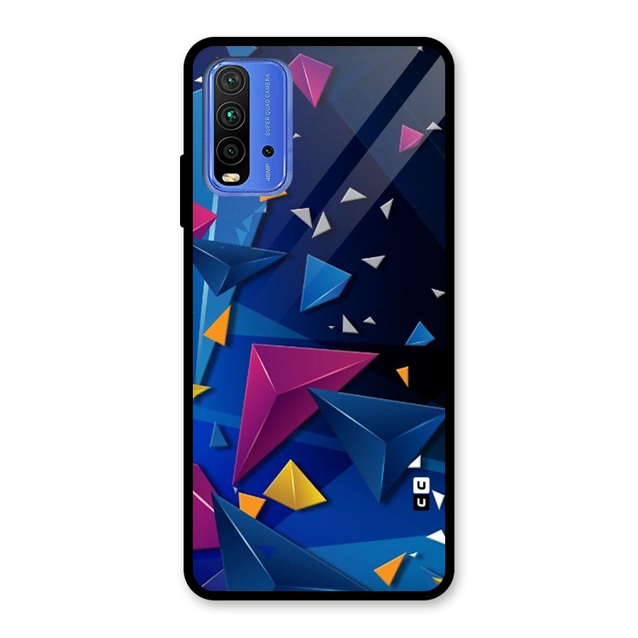 Space Colored Triangles Glass Back Case for Redmi 9 Power
