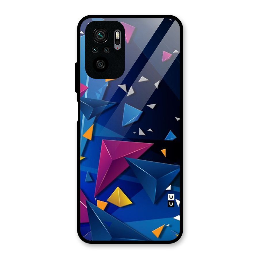 Space Colored Triangles Glass Back Case for Redmi Note 10S
