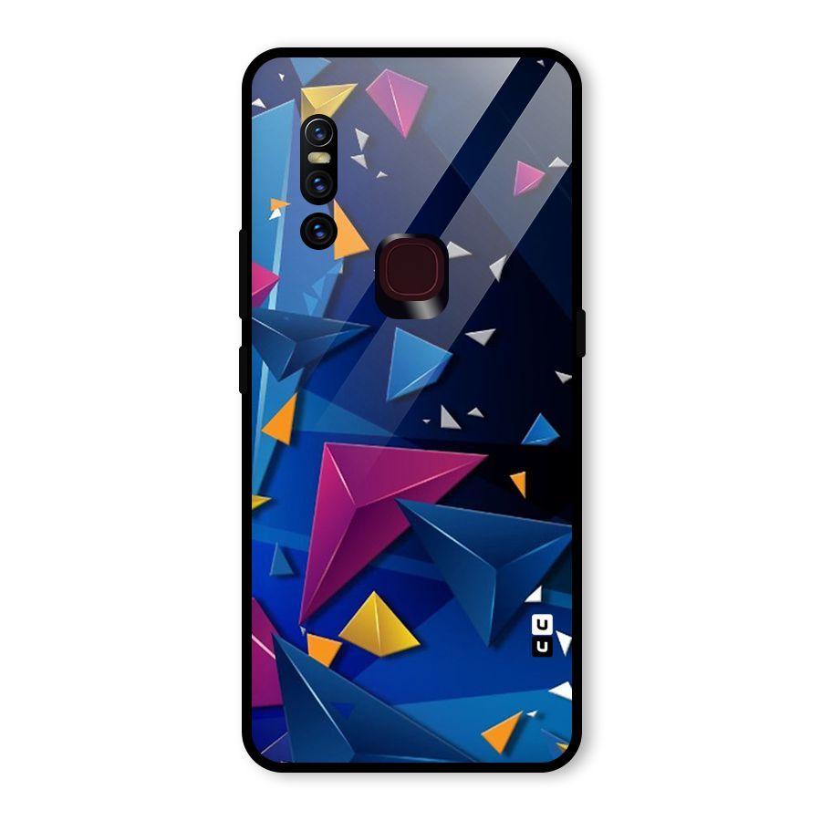 Space Colored Triangles Glass Back Case for Vivo V15