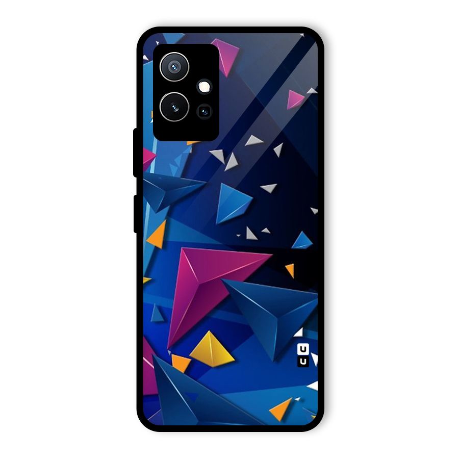 Space Colored Triangles Glass Back Case for Vivo Y75 5G