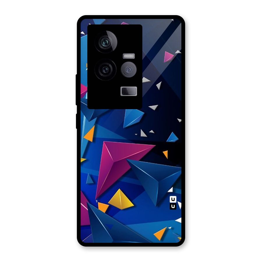 Space Colored Triangles Glass Back Case for Vivo iQOO 11 5G