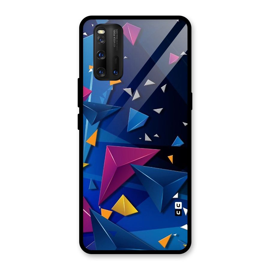 Space Colored Triangles Glass Back Case for Vivo iQOO 3