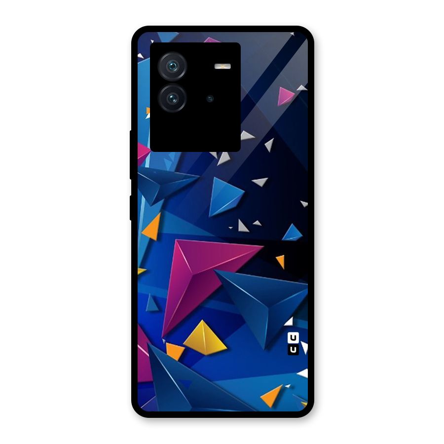 Space Colored Triangles Glass Back Case for Vivo iQOO Neo 6 5G