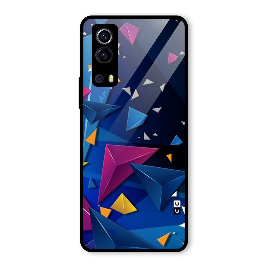 Space Colored Triangles Glass Back Case for Vivo iQOO Z3