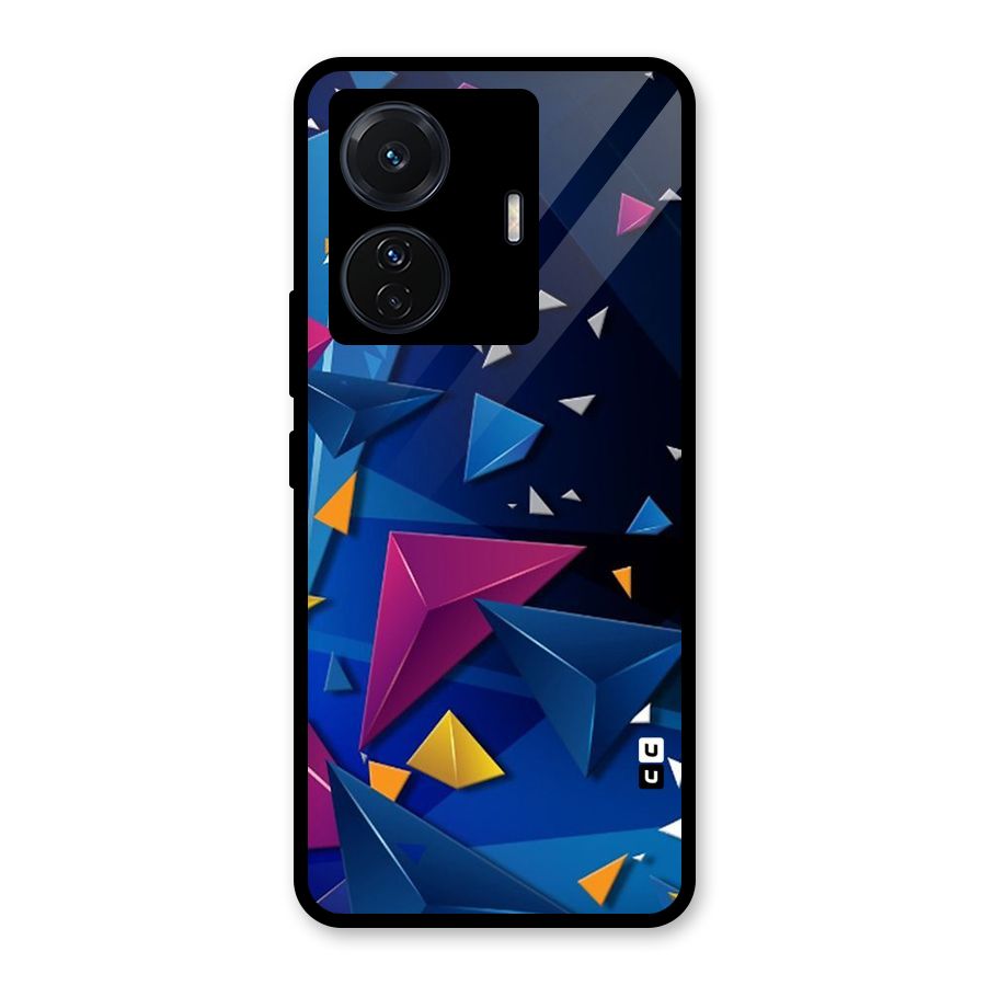Space Colored Triangles Glass Back Case for Vivo iQOO Z6 Pro