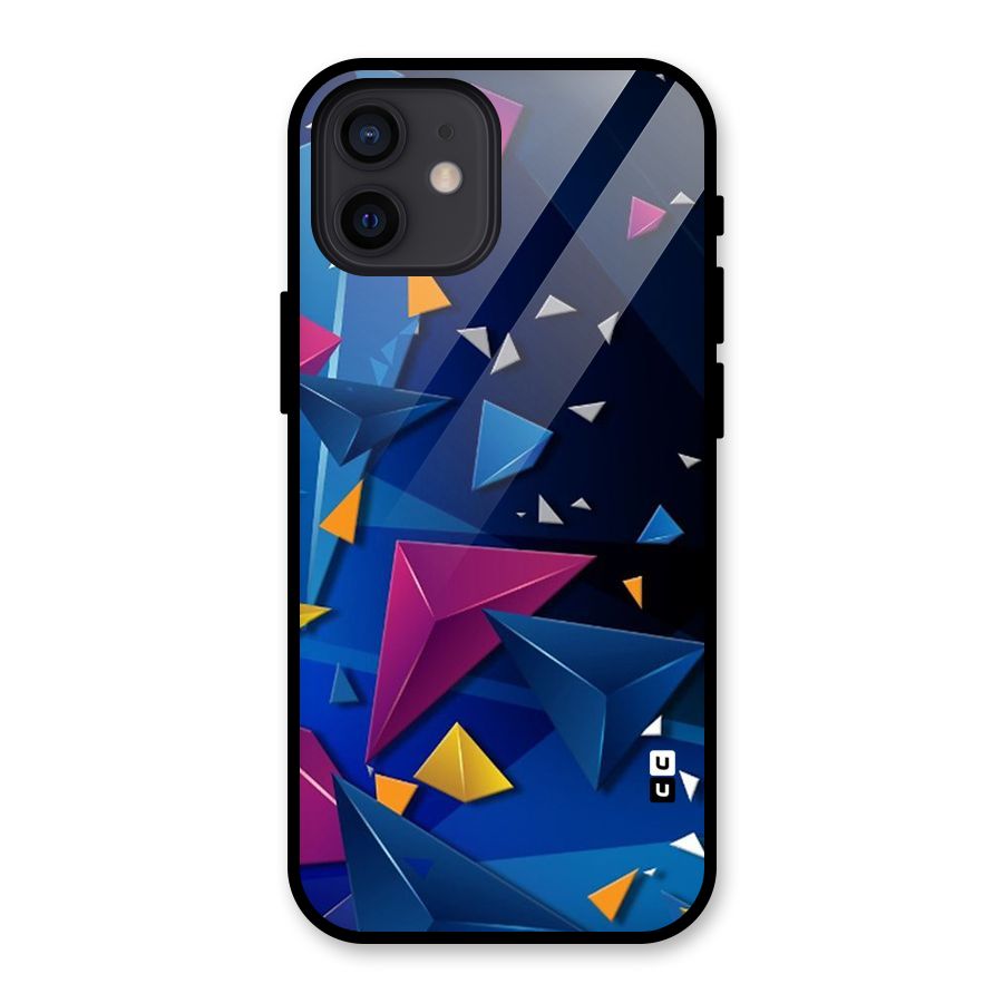 Space Colored Triangles Glass Back Case for iPhone 12