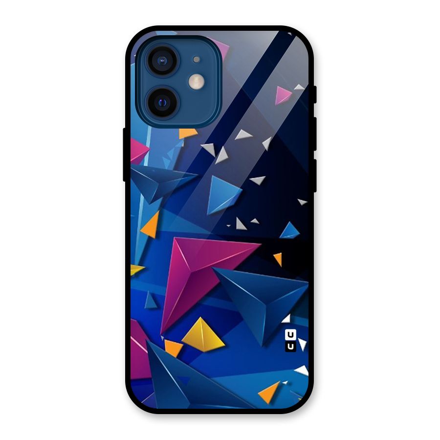 Space Colored Triangles Glass Back Case for iPhone 12 Mini