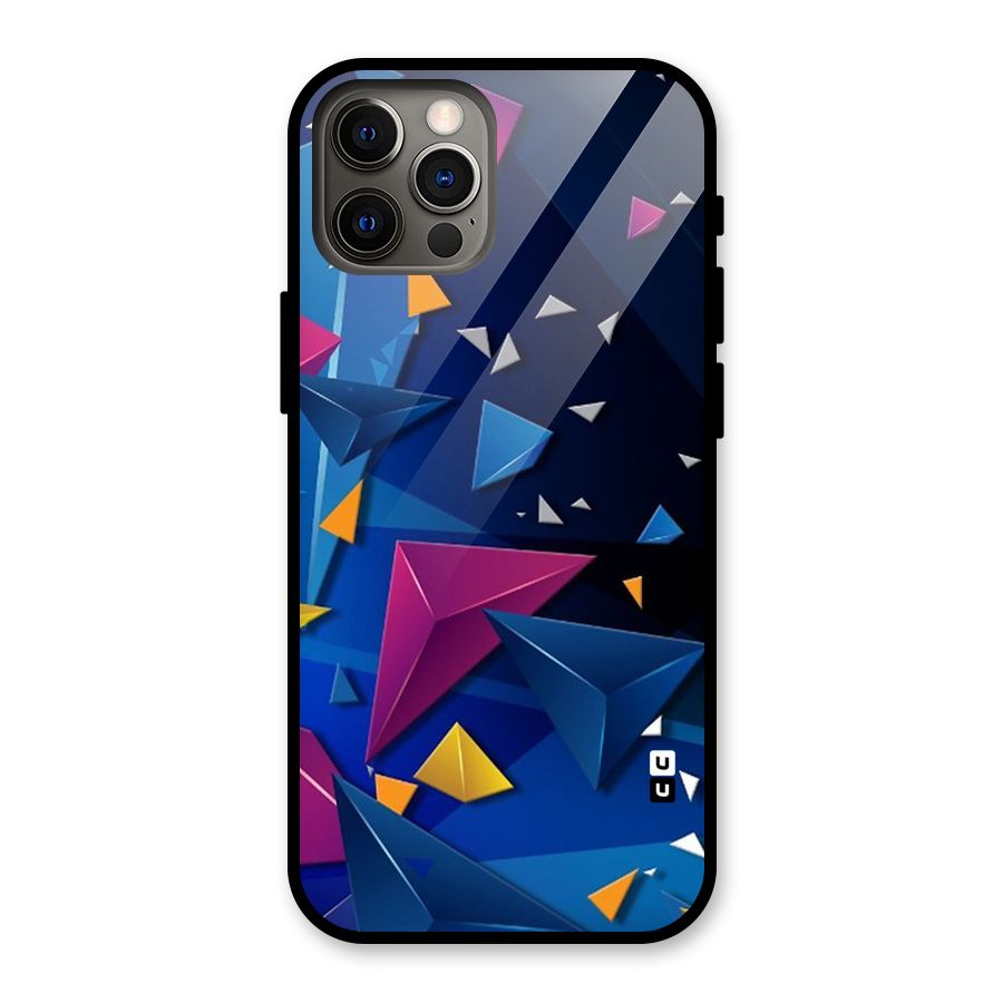 Space Colored Triangles Glass Back Case for iPhone 12 Pro