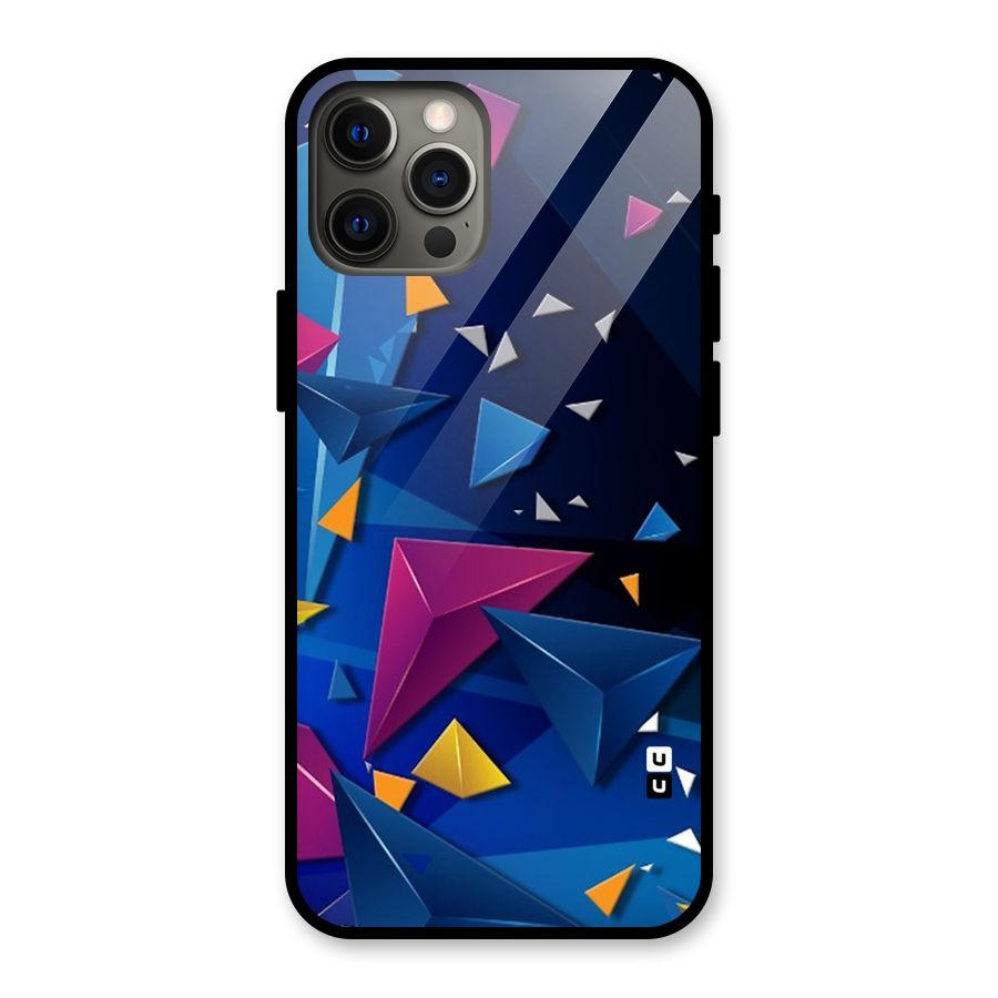 Space Colored Triangles Glass Back Case for iPhone 12 Pro Max
