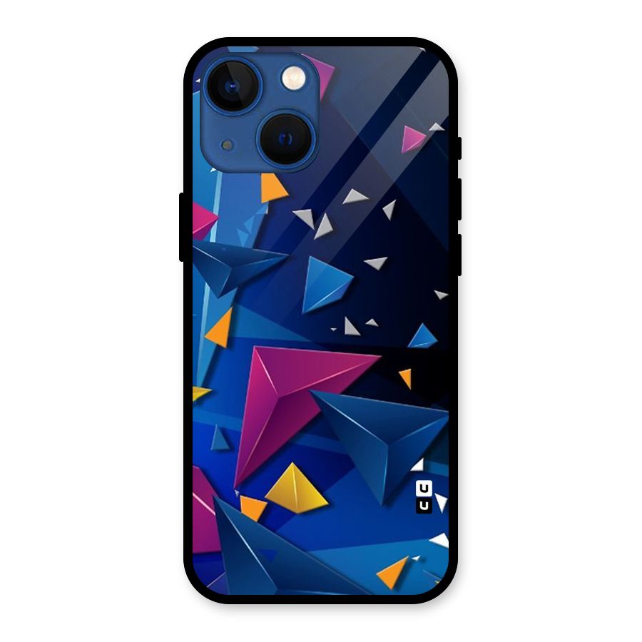 Space Colored Triangles Glass Back Case for iPhone 13 Mini