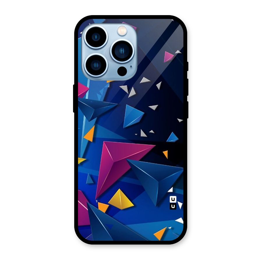 Space Colored Triangles Glass Back Case for iPhone 13 Pro