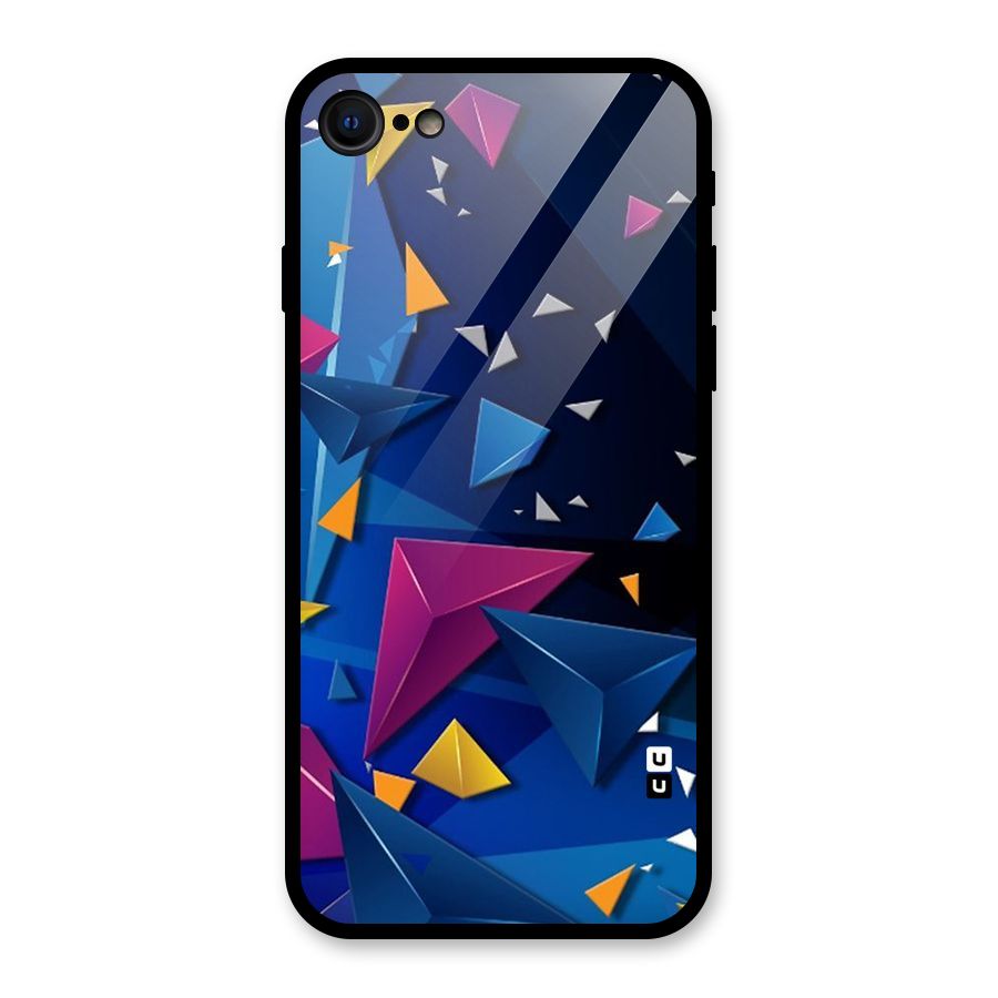 Space Colored Triangles Glass Back Case for iPhone SE 2022
