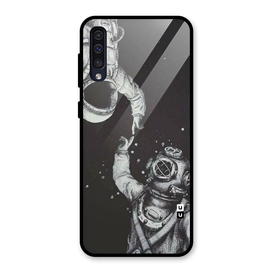 Space Meeting Glass Back Case for Galaxy A50