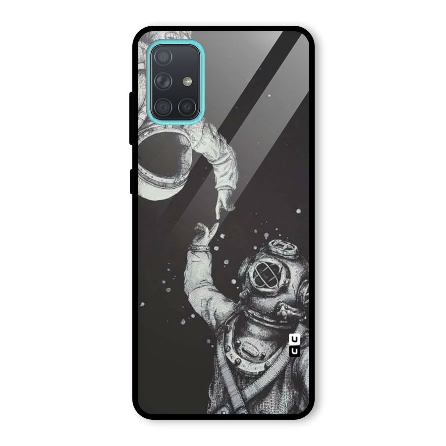 Space Meeting Glass Back Case for Galaxy A71