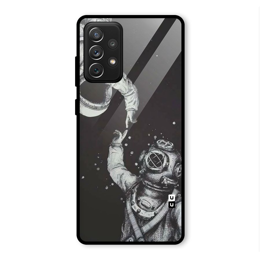 Space Meeting Glass Back Case for Galaxy A72