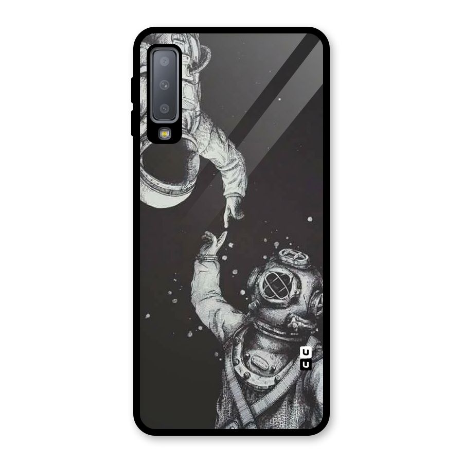 Space Meeting Glass Back Case for Galaxy A7 (2018)